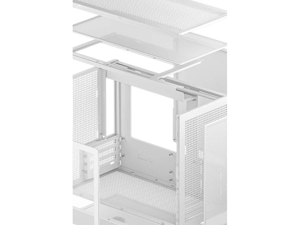 Računalniško ohišje DeepCool CH160 PLUS WH, ITX, Micro-ATX, kaljeno steklo, belo