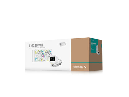 Komplet za tekočinsko hlajenje AIO Liquid Cooler DeepCool LM240 WH, 240mm, LCD, ARGB, bel