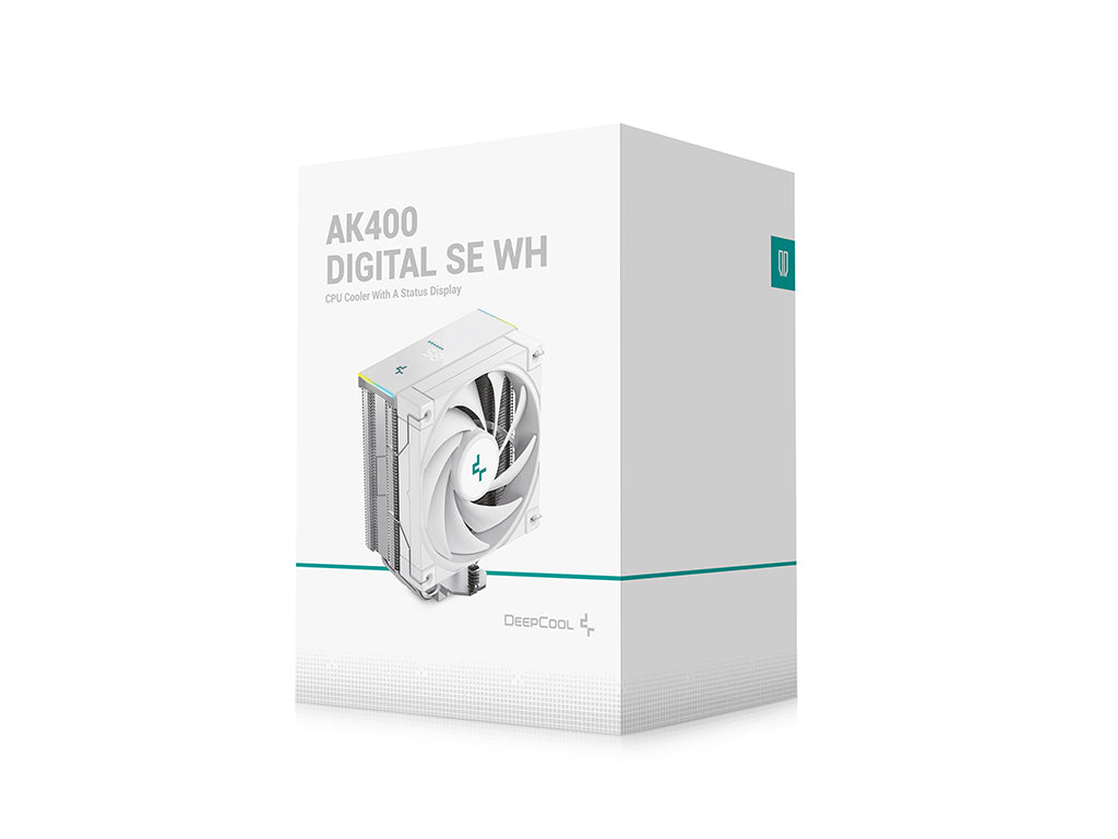 Hladilnik za procesor DeepCool AK400 DIGITAL SE WH, 120mm, ARGB, LCD, bel