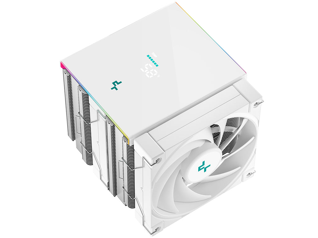 Hladilnik za procesor DeepCool AK620 DIGITAL SE WH, 2x120mm, ARGB, LCD, bel