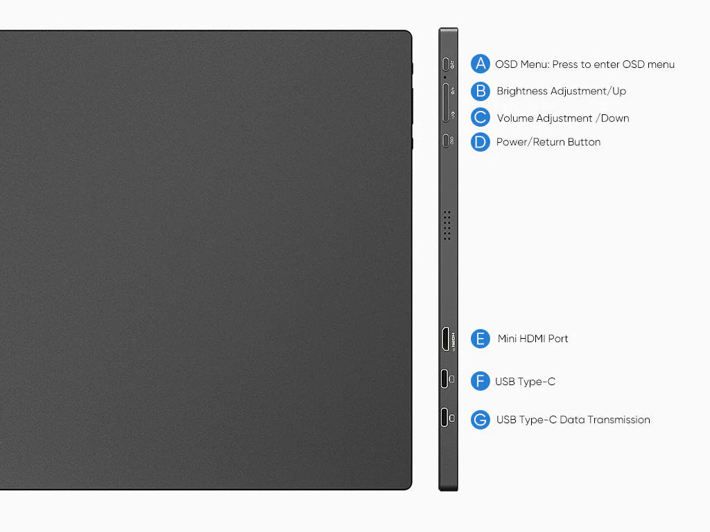 Prenosni monitor 15.6'' (40 cm) FullHD IPS 60Hz, mHDMI, USB-C, zvočniki, ARZOPA A1