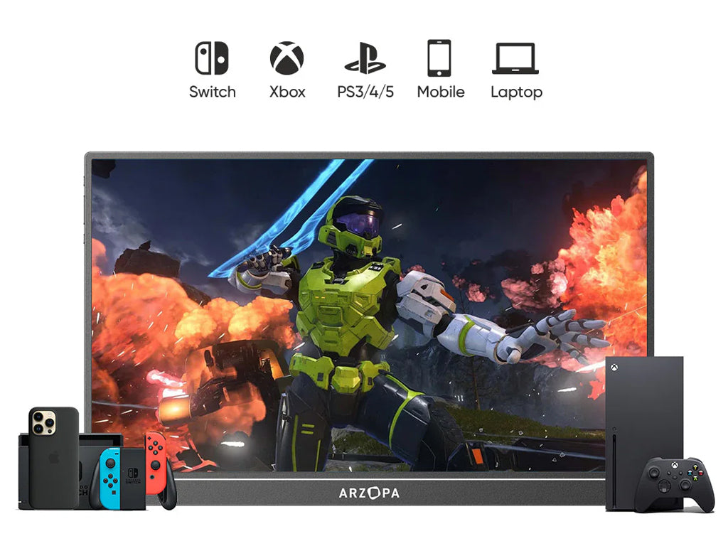 Prenosni monitor 15.6'' (40 cm) FullHD IPS 60Hz, mHDMI, USB-C, zvočniki, ARZOPA A1
