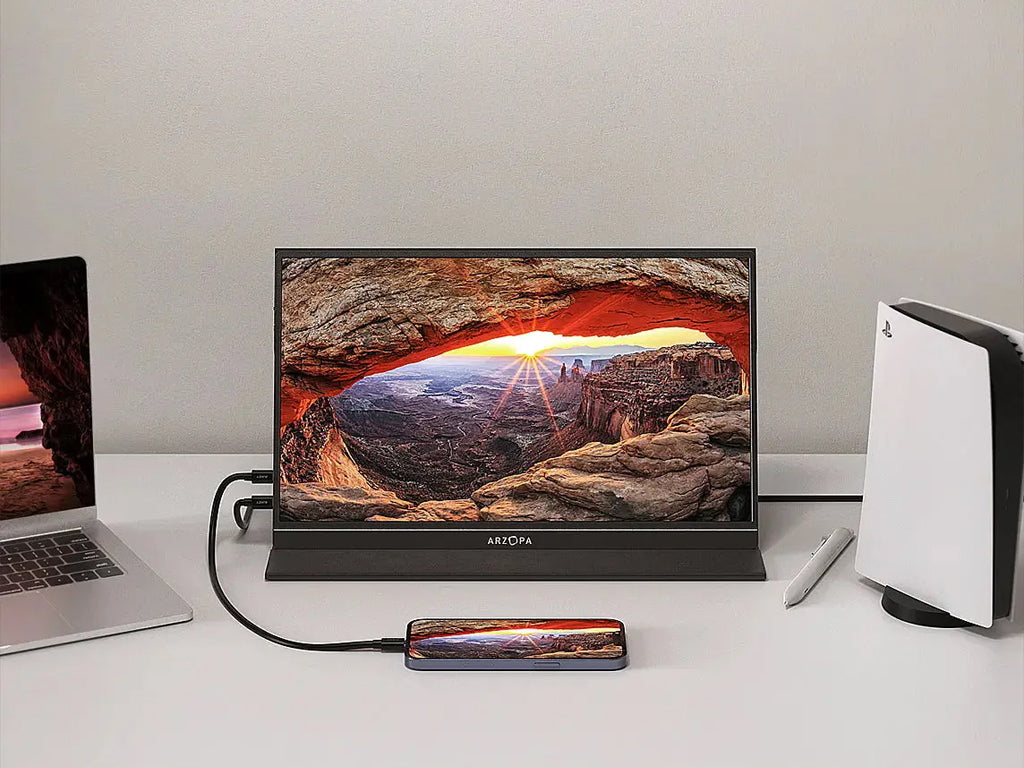 Prenosni monitor 15.6'' (40 cm) FullHD IPS 60Hz, mHDMI, USB-C, zvočniki, ARZOPA S1 TABLE