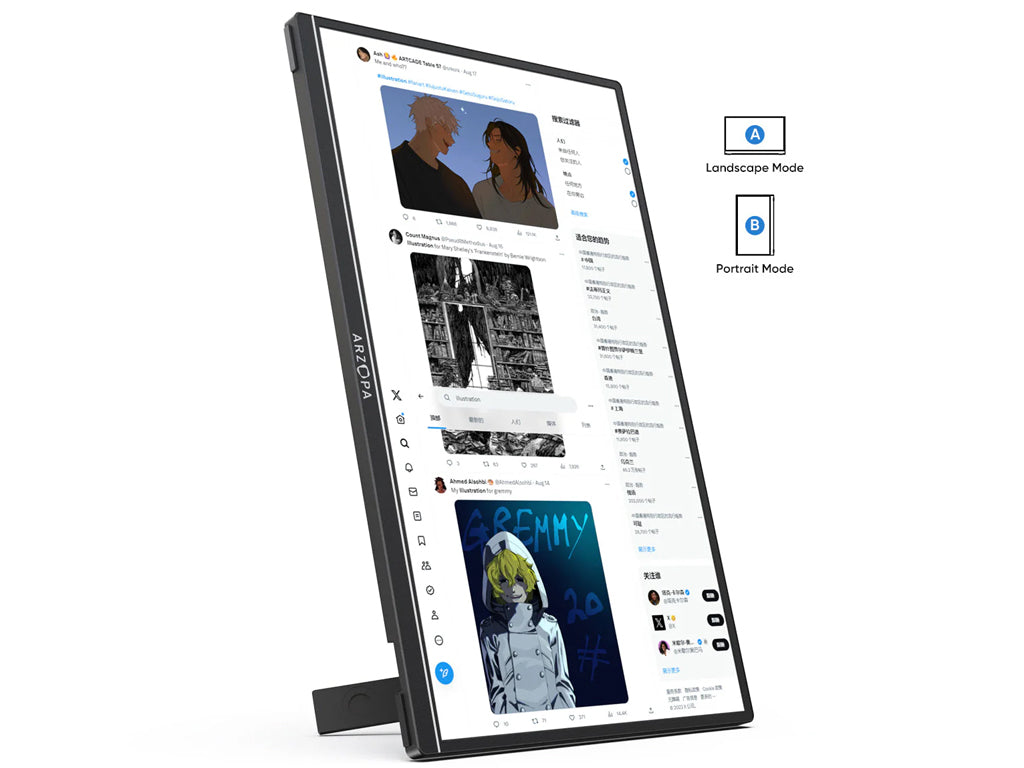 Prenosni monitor 16.0'' (41 cm) QHD IPS 60Hz, mHDMI, USB-C, zvočniki, ARZOPA Z1RC