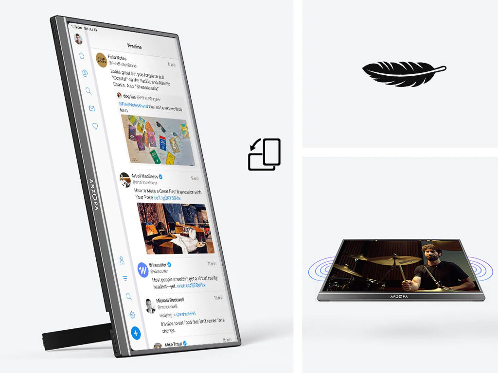 Prenosni monitor 17.3'' (44 cm) FullHD IPS 60Hz, mHDMI, USB-C, zvočniki, ARZOPA A1M