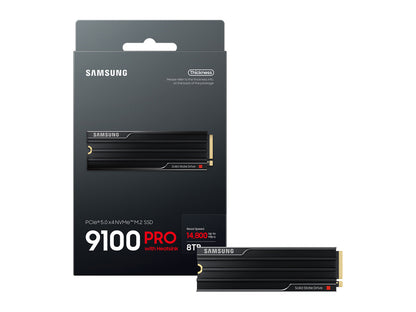 SSD 8TB M.2 80mm PCI-e 5.0 x4 NVMe 2.0, V-NAND, Samsung 9100 PRO HeatSink (MZ-VAP8T0CW)