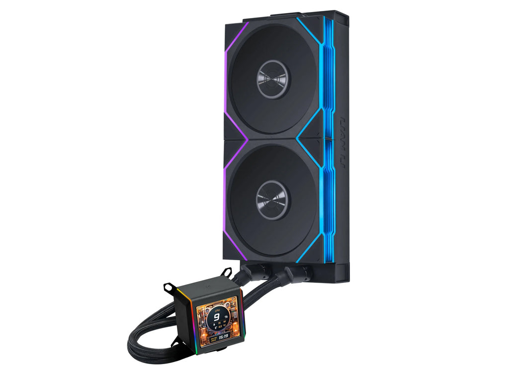 Komplet za tekočinsko hlajenje AIO Liquid Cooler Lian Li GALAHAD II LCD 280 TL Wireless, ARGB, črn