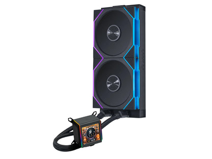 Komplet za tekočinsko hlajenje AIO Liquid Cooler Lian Li GALAHAD II LCD 280 TL Wireless, ARGB, črn