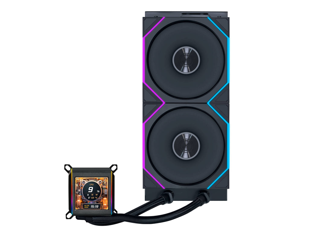 Komplet za tekočinsko hlajenje AIO Liquid Cooler Lian Li GALAHAD II LCD 280 TL Wireless, ARGB, črn