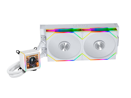 Komplet za tekočinsko hlajenje AIO Liquid Cooler Lian Li GALAHAD II LCD 280 TL Wireless, ARGB, bel