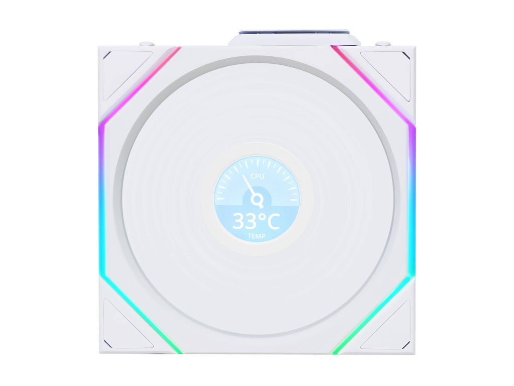 Ventilator za ohišje Lian Li UNI FAN TL Wireless LCD 120 Reverse Blade ARGB PWM 120mm, 3 Pack + Kontroler, bel