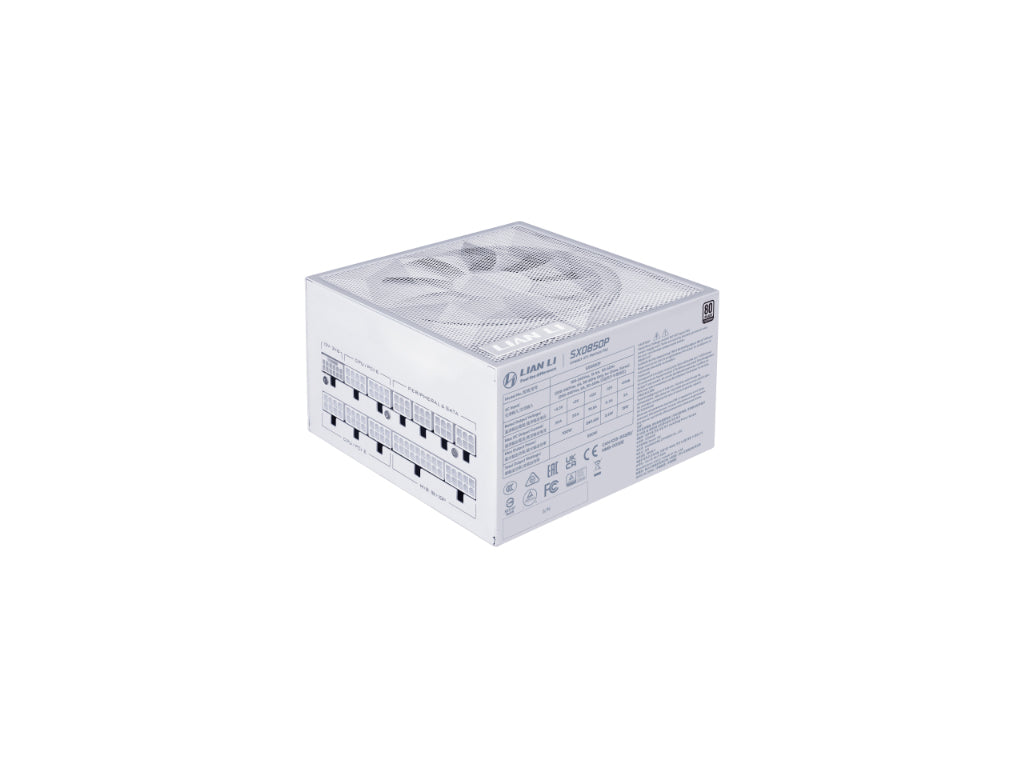 Napajalnik ATX Lian Li SX 850W, 80 PLUS Platinum, PCIe 5.1, ATX 3.1, Modularni, bel, SX0850P