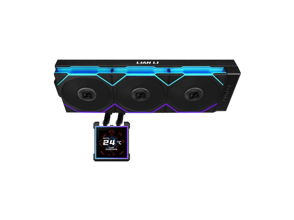Komplet za tekočinsko hlajenje AIO Liquid Cooler Lian Li HydroShift II LCD-S 360TL, ARGB, črn