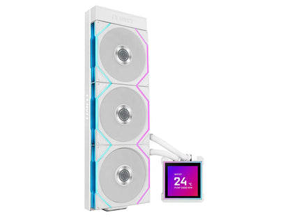 Komplet za tekočinsko hlajenje AIO Liquid Cooler Lian Li HydroShift II LCD-S 360TL, ARGB, bel