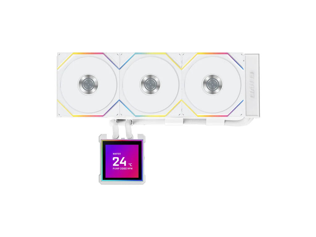 Komplet za tekočinsko hlajenje AIO Liquid Cooler Lian Li HydroShift II LCD-S 360TL, ARGB, bel