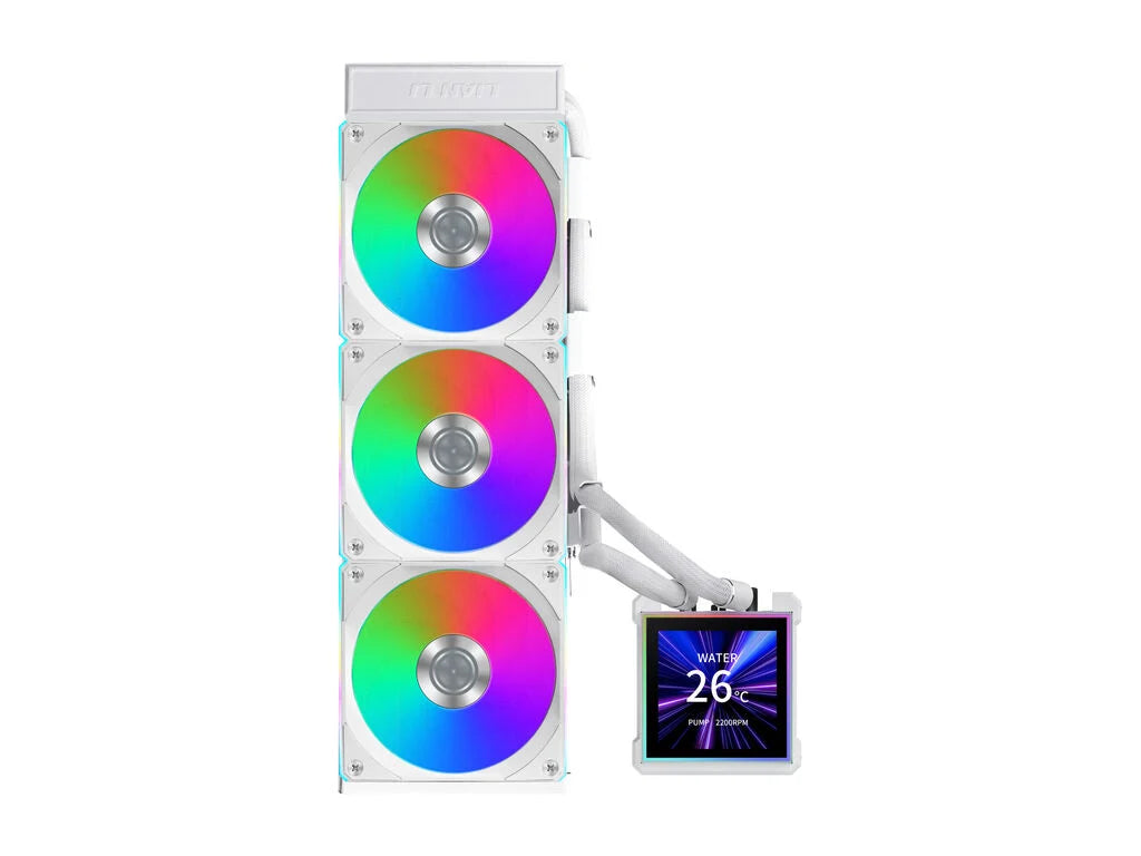 Komplet za tekočinsko hlajenje AIO Liquid Cooler Lian Li HydroShift II LCD-S 360CL, ARGB, bel