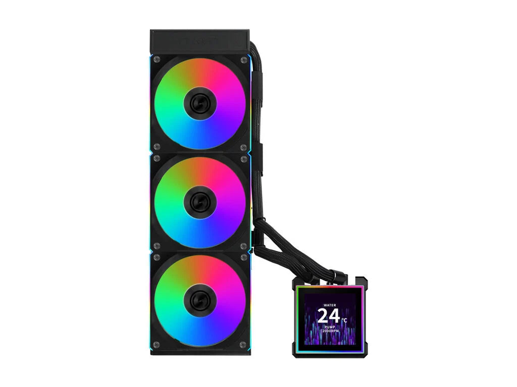 Komplet za tekočinsko hlajenje AIO Liquid Cooler Lian Li HydroShift II LCD-S 360CL, ARGB, črn