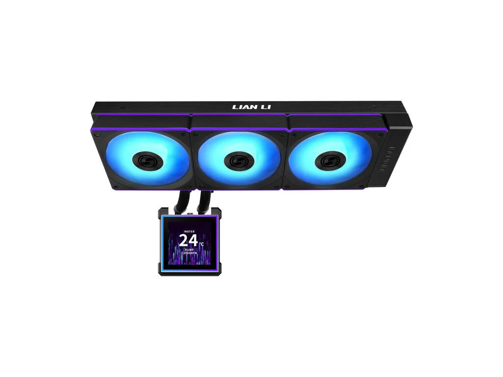 Komplet za tekočinsko hlajenje AIO Liquid Cooler Lian Li HydroShift II LCD-S 360CL, ARGB, črn