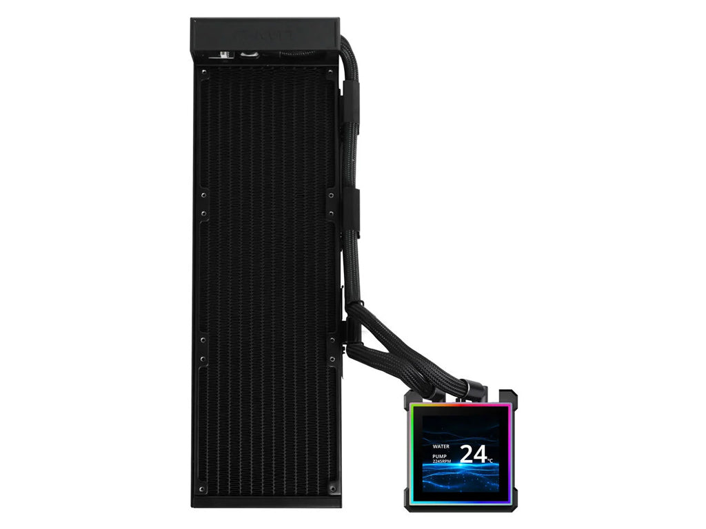 Komplet za tekočinsko hlajenje AIO Liquid Cooler Lian Li HydroShift II LCD-S 360N Fanless, črn