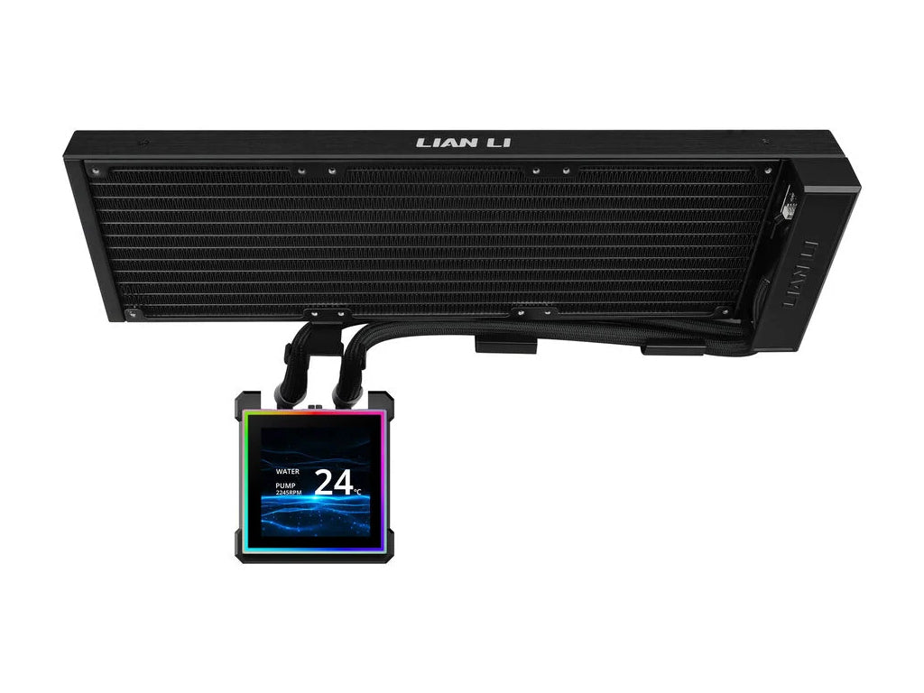 Komplet za tekočinsko hlajenje AIO Liquid Cooler Lian Li HydroShift II LCD-S 360N Fanless, črn
