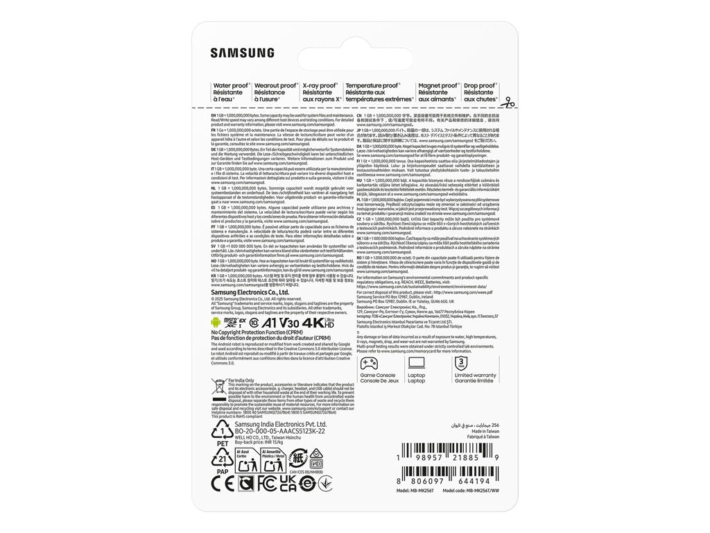 Spominska kartica Micro SDXC Express 7.1, 256GB, Samsung P9 Express, 800MB/s, MB-MK256T/WW