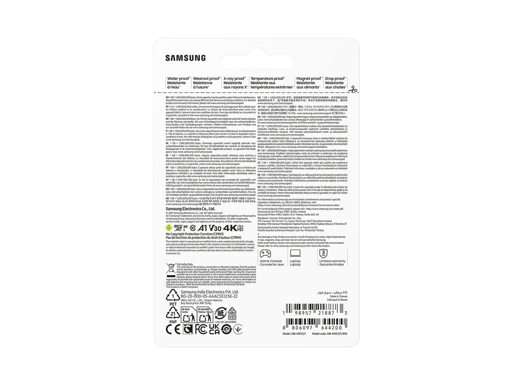 Spominska kartica Micro SDXC Express 7.1, 512GB, Samsung P9 Express, 800MB/s, MB-MK512T/WW