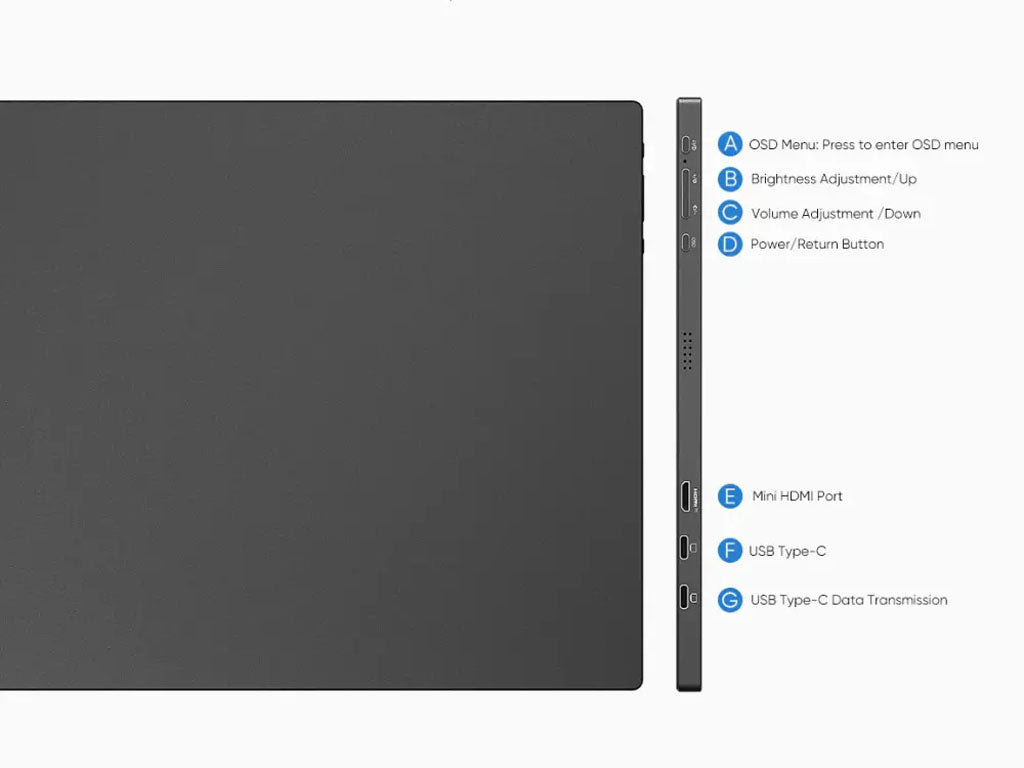 Prenosni monitor 15.6'' (40 cm) FullHD IPS 60Hz, Touch, mHDMI, USB-C, zvočniki, ARZOPA A1T
