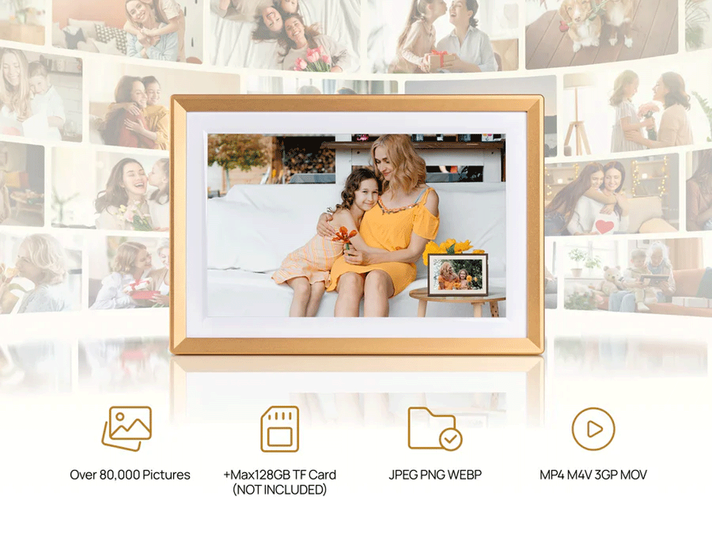 Digitalni foto okvir 10.1" (26 cm) Arzopa D10, 32GB, WiFi, zlat
