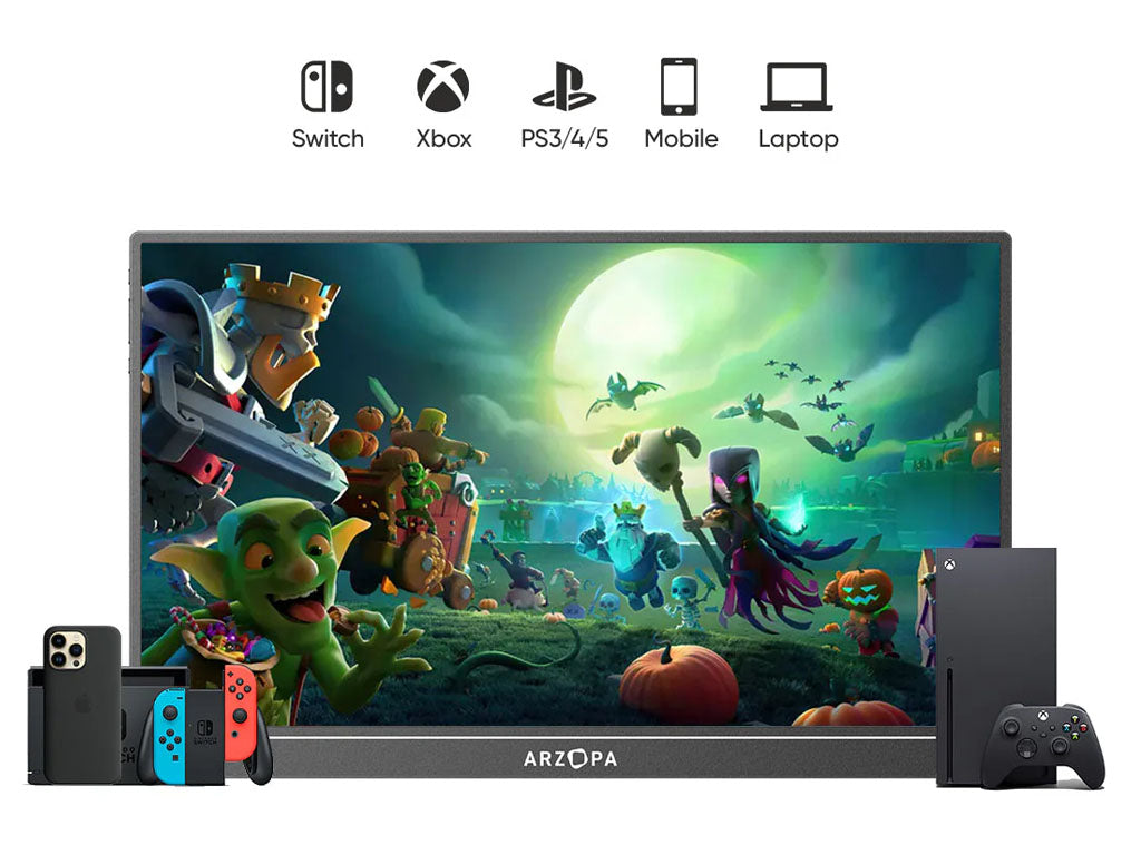 Prenosni monitor 16.1'' (41 cm) FullHD IPS 60Hz, mHDMI, USB-C, zvočniki, ARZOPA Z1C