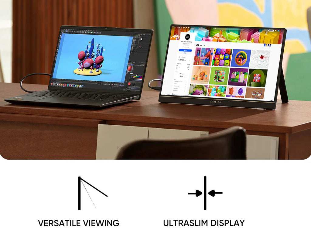 Prenosni monitor 16.1'' (41 cm) FullHD IPS 60Hz, mHDMI, USB-C, zvočniki, ARZOPA Z1C