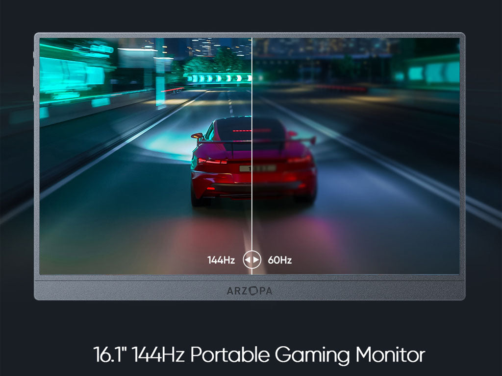 Prenosni monitor 16.1'' (41 cm) FullHD IPS 144Hz, mHDMI, USB-C, zvočniki, ovitek, ARZOPA Z1FC