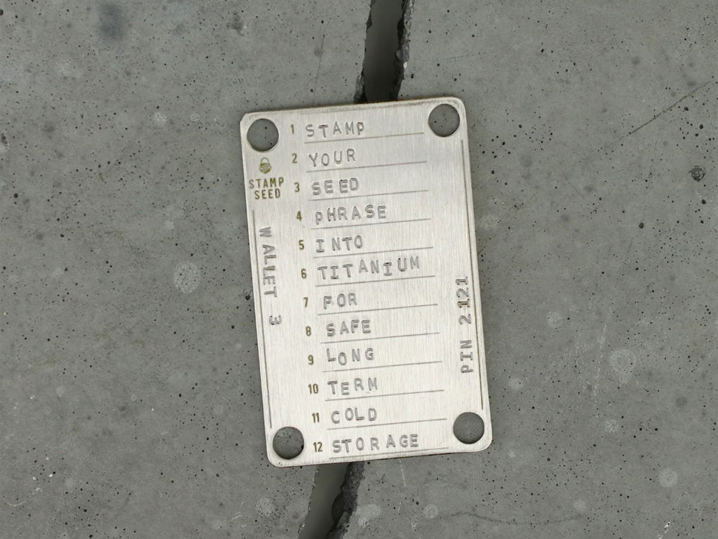 Stamp Seed titanova plošča za 12 besed