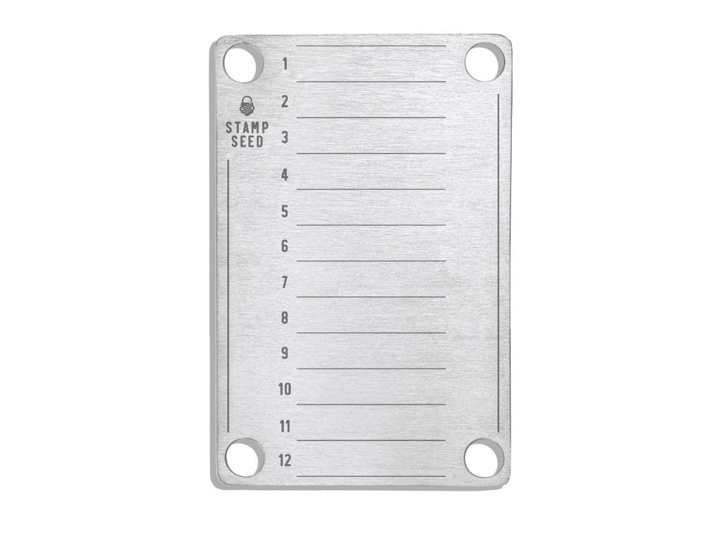 Stamp Seed titanova plošča za 12 besed