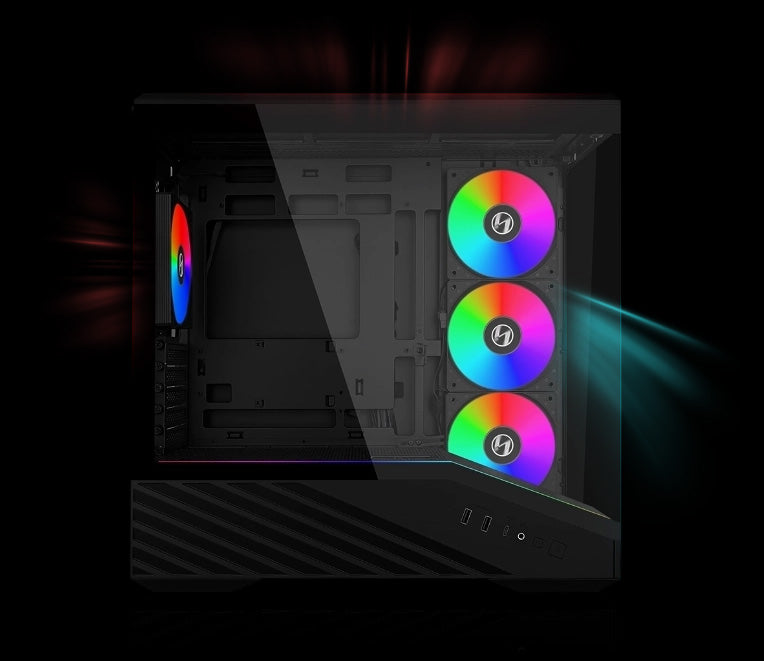 Računalniško ohišje Lian Li Vector V100 MINI, Micro-ATX, kaljeno steklo, črno