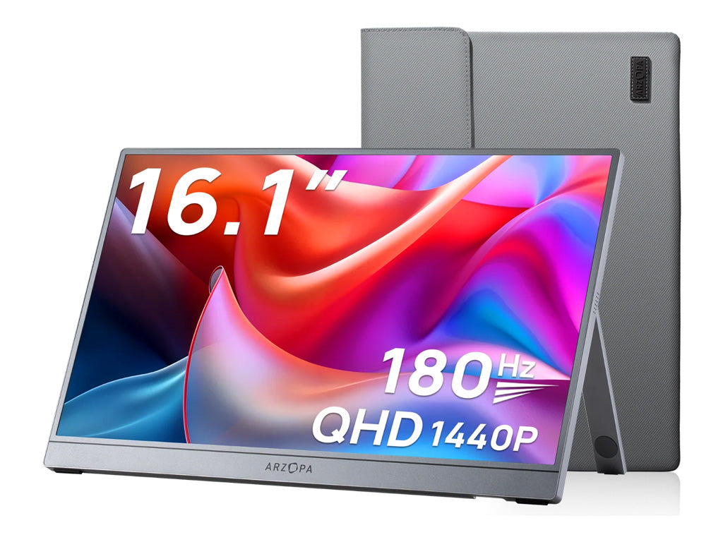 Prenosni monitor 16.1'' (41 cm) QHD IPS 180Hz, mHDMI, USB-C, zvočniki, ovitek, ARZOPA Z3FC