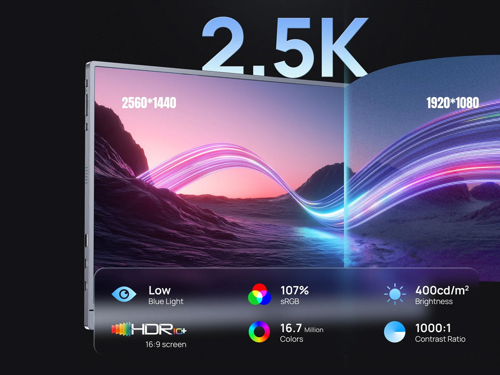 Prenosni monitor 16.1'' (41 cm) QHD IPS 180Hz, mHDMI, USB-C, zvočniki, ovitek, ARZOPA Z3FC
