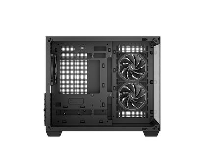 Računalniško ohišje DeepCool CG330 3F, micro-ATX, kaljeno steklo, črno