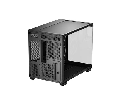 Računalniško ohišje DeepCool CG330 3F, micro-ATX, kaljeno steklo, črno