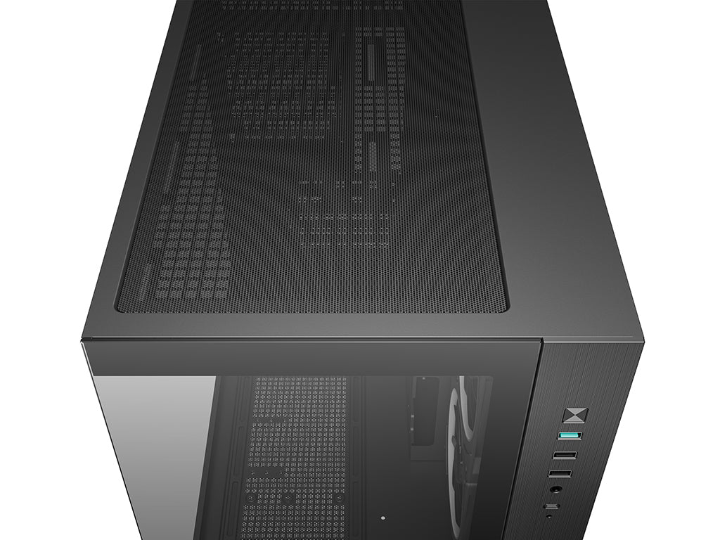 Računalniško ohišje DeepCool CG330 3F, micro-ATX, kaljeno steklo, črno