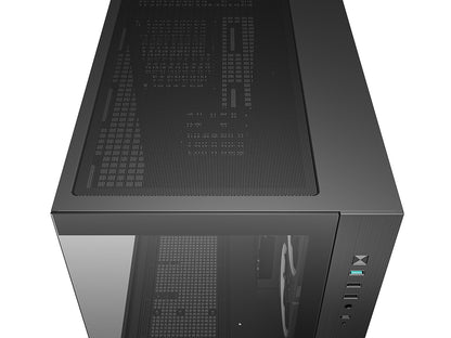 Računalniško ohišje DeepCool CG330 3F, micro-ATX, kaljeno steklo, črno