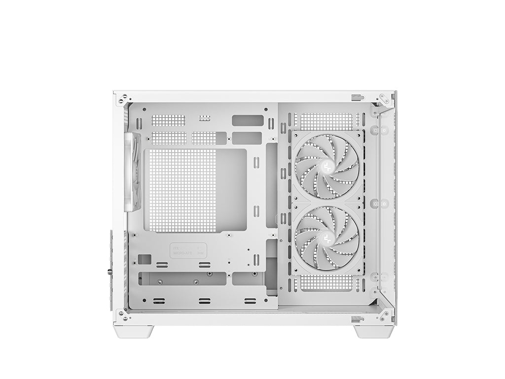 Računalniško ohišje DeepCool CG330 3F WH, micro-ATX, kaljeno steklo, belo