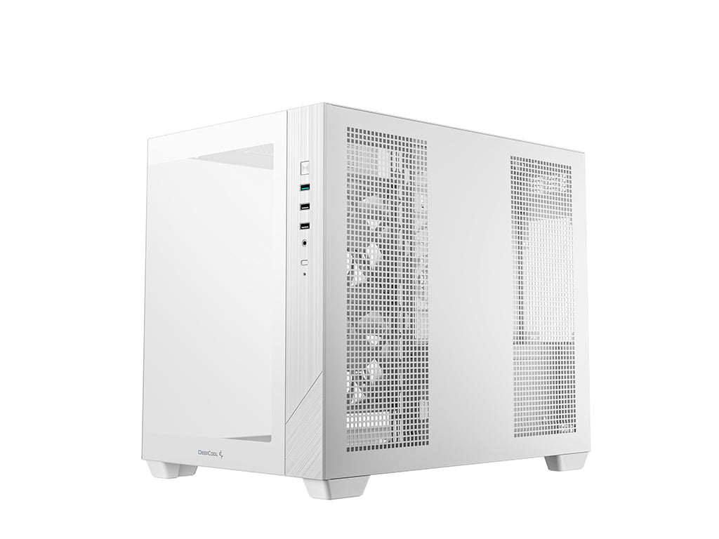 Računalniško ohišje DeepCool CG330 3F WH, micro-ATX, kaljeno steklo, belo