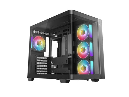 Računalniško ohišje DeepCool CG530U 4F, ATX, Midi-Tower, ARGB, ukrivljeno steklo, črno