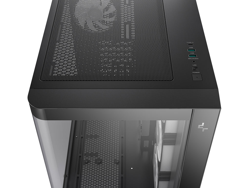 Računalniško ohišje DeepCool CG530U 4F, ATX, Midi-Tower, ARGB, ukrivljeno steklo, črno