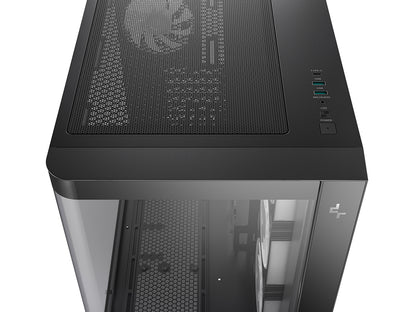 Računalniško ohišje DeepCool CG530U 4F, ATX, Midi-Tower, ARGB, ukrivljeno steklo, črno