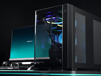 Računalniško ohišje DeepCool CG530U 4F, ATX, Midi-Tower, ARGB, ukrivljeno steklo, črno