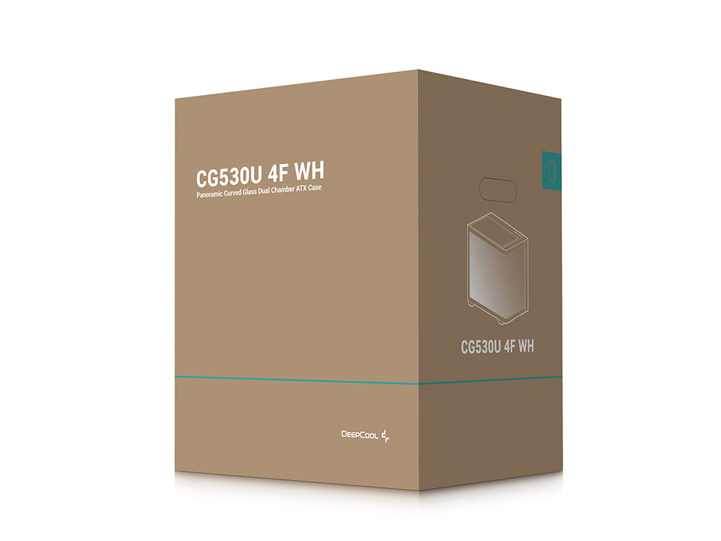 Računalniško ohišje DeepCool CG530U 4F WH, ATX, Midi-Tower, ARGB, ukrivljeno steklo, belo