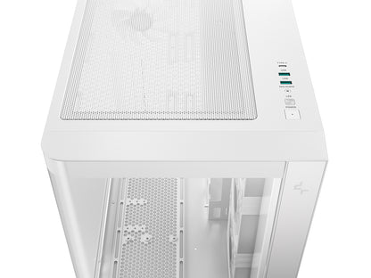 Računalniško ohišje DeepCool CG530U 4F WH, ATX, Midi-Tower, ARGB, ukrivljeno steklo, belo