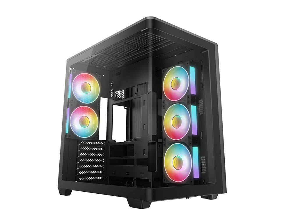 Računalniško ohišje DeepCool CG590U 5F, ATX, Midi-Tower, ARGB, ukrivljeno kaljeno steklo, črno