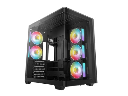 Računalniško ohišje DeepCool CG590U 5F, ATX, Midi-Tower, ARGB, ukrivljeno kaljeno steklo, črno